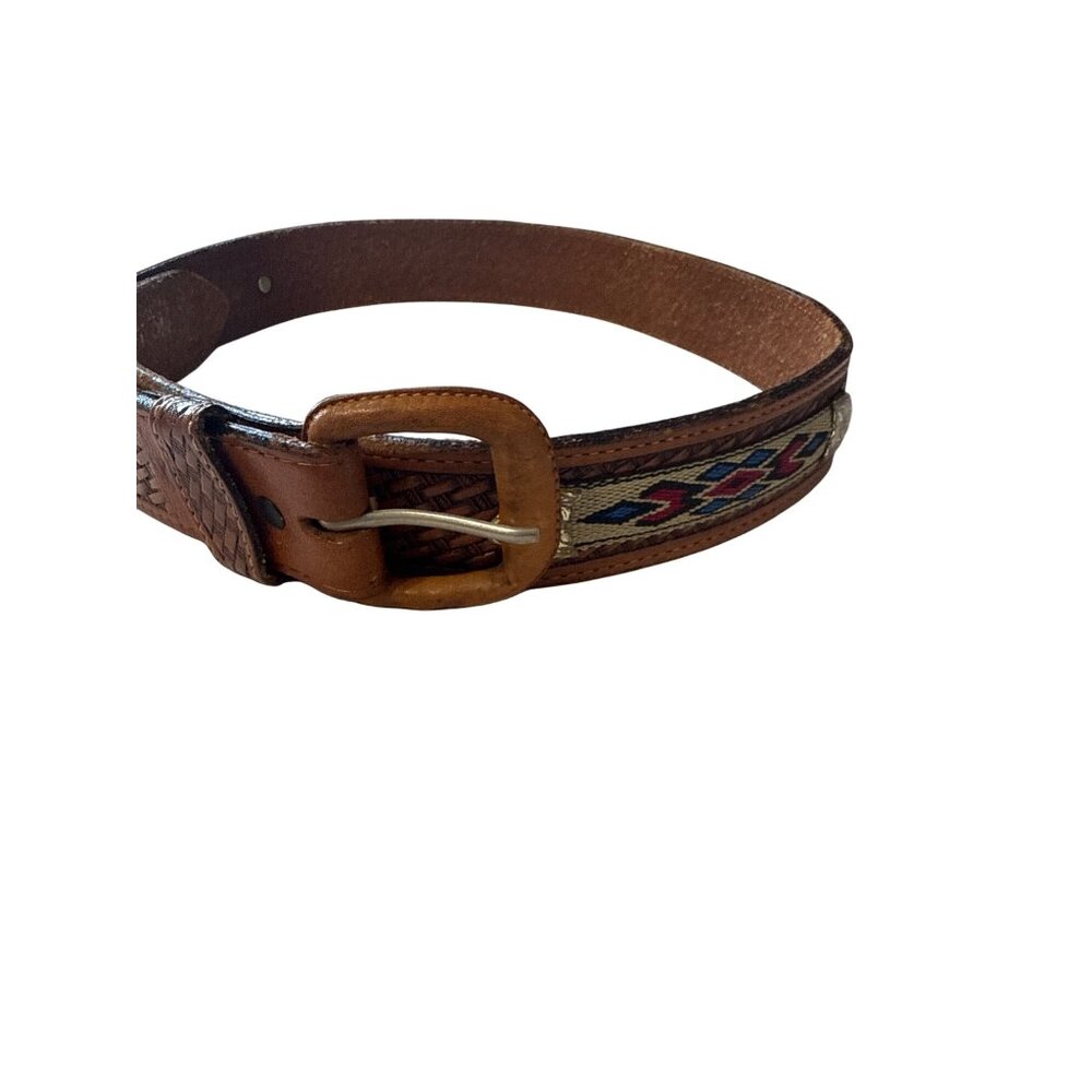 Vintage McClintock Hand Made Western Style Leather Belt Size 34